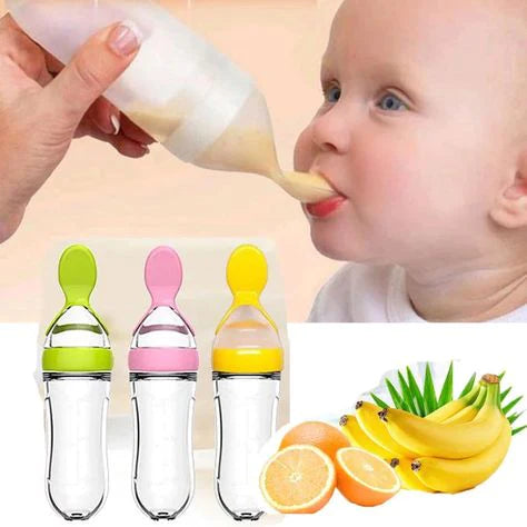 BABY SILICONE SPOON FEEDER + FREE PACIFIER