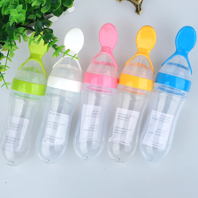 BABY SILICONE SPOON FEEDER + FREE PACIFIER